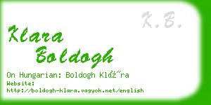 klara boldogh business card